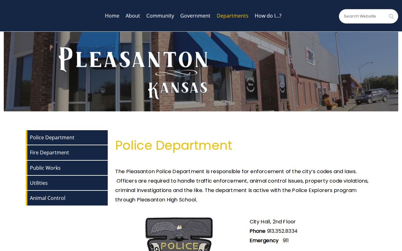 Pleasanton Police Department official arrest records contact page in Linn County